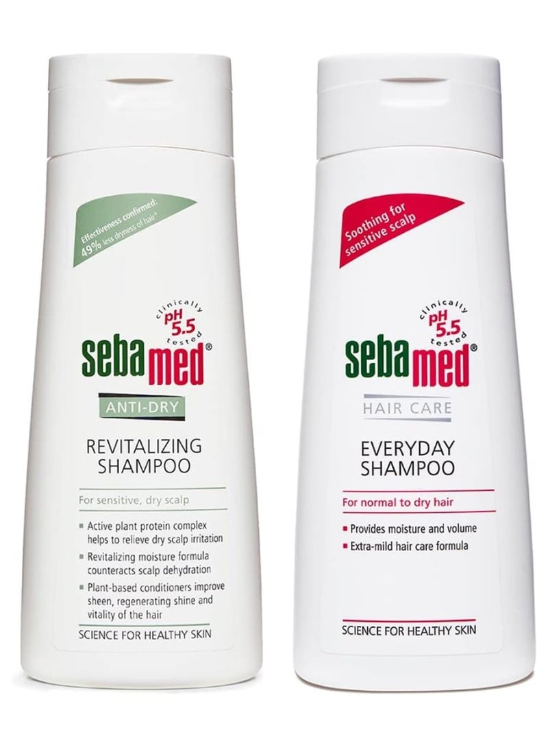 Sebamed Everyday Shampoo, 200ml and Sebamed Anti-Dry Revitalizing Shampoo - 200 ml - Image 1